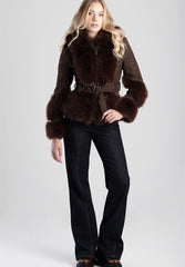 Sissyboy Brown Faux Detail Belted Jacket