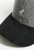 Polo Mens 6 Panel Herringbone Peak Cap In Black