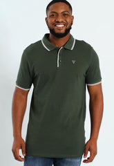 Guess Mens Tipped Core Polo Green