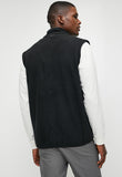 Jeep Mens Polar Fleece Gilet Sleeveless Jacket In Black