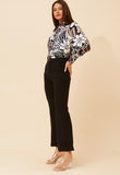 Izabel London Ladies Hick Cuff Button Shirt In Navy