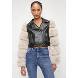Sissyboy J30301 Fur Sleeve Pu Body Biker Combo Jkt