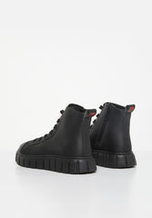 Pierre Cardin Kids Riley Cleated Black Boots