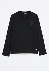 Soviet Boys Talon Long Sleeves V-Neck T-Shirt In Black