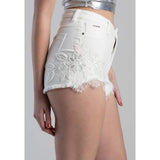 Sissyboy P30820 High Waist Shorts With Hem Detail White