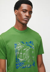 Ben Sherman Green Expolded Scooter Foil Print T -Shirt