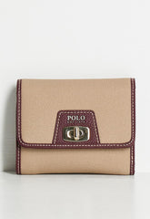 Polo Cabana Small Medium Trifold Purse In Beige