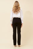 Stella Morgan Womens Mid Waist Straight Leg Ponte Pant In Black
