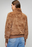Stella Morgan Womens Zip Through Faux Fur Jacket In Brown