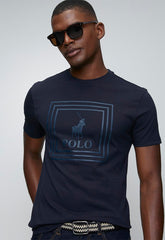 Polo Mens Square Pony Printed T-shirt In Navy