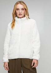 Stella Morgan Long Sleeve Zip Through Teddy Jacket In Cream