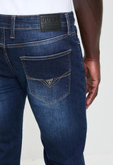 Guess Mens Slim Straight Jeans In Dark Wash