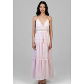 Sissy Boy Tiered Lace Maxi Dress In Baby Pink