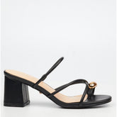 Miss Black Ladies Bardot Heels In Black