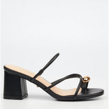Miss Black Ladies Bardot Heels In Black