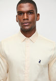Polo Mens Essential Sateen Long Sleeve Shirt In Stone