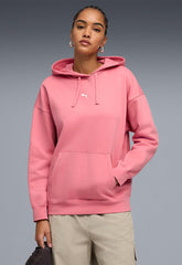 Puma Womens Essential Oversized Hoodie In Pink