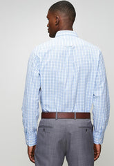 Pringle Mens Gilbert Check Long Sleeve Classic Shirt In Blue