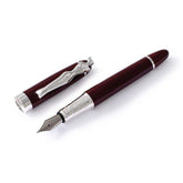 Carrol Boyes Fountain Pen Woman In Silver/Burgandy