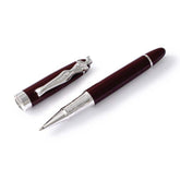 Carrol Boyes Rollerball Pen Woman In Silver/Burgandy