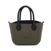 Fenn Black Plain Canvas Tote Bag In Watercress