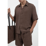 Antioch Mens Short Sleeve Shirt In Brown