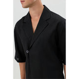 Antioch Mens Linen Shirt In Black