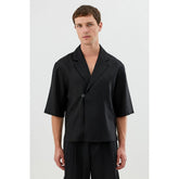Antioch Mens Linen Shirt In Black