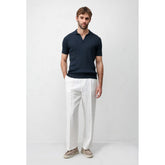Antioch Mens Knitwear Golfer In Navy Blue