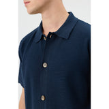 Antioch Mens Protai Knit Golfer In Navy Blue
