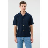 Antioch Mens Protai Knit Golfer In Navy Blue