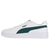 Puma Boys Court Classic Clean Junior Shoes In White & Green