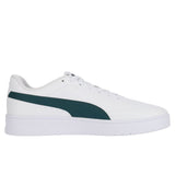 Puma Boys Court Classic Clean Junior Shoes In White & Green