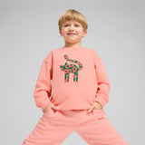 Puma Girls Cats Club Crew Top In Peach