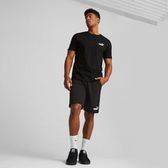 Puma Mens Ess No.1 Logo Jersey Shorts In Black