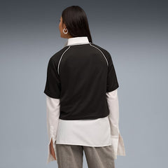 Puma Womens Relaxed Cropped Football T-Shirt In Black