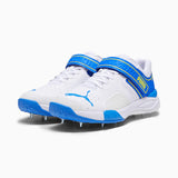Puma Mens Cricket Bowling Shoes In White/Ultra Blue/Yellow