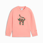 Puma Girls Cats Club Crew Top In Peach
