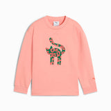 Puma Girls Cats Club Crew Top In Peach