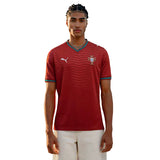Puma Mens Portugal FPF Home Jersey In Club Red-Green Lagoon
