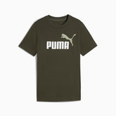 Puma Boys Essential Logo T-Shirt In Dark Green