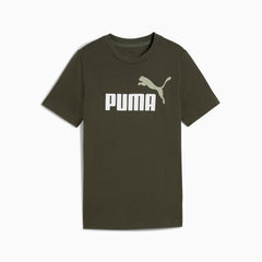 Puma Boys Essential Logo T-Shirt In Dark Green