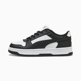 Puma Boys Rebound Slam Lo Ac+ Shoes In Black & White