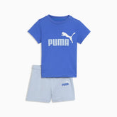 Puma Boys Minicats Essentilas Tee And Shorts Set In Blue