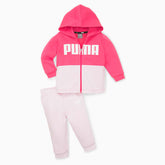 Puma Minicats Colorblock Jogger Fleece In Pink