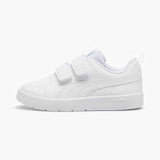 Puma Kids Courtflex V3 Shoes White and Silver