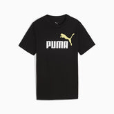 Puma Boys Essential Logo T-Shirt In Black & Yellow