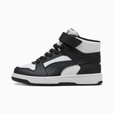 Puma Kids Rebound Slam Mid Jr Shoes In White & Black