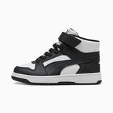 Puma Kids Rebound Slam Mid Jr Shoes In White & Black