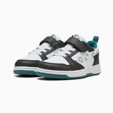 Puma Boys Rebound V6 Lo Super Ac+Ps Sneakers In White Multi